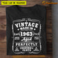 Vintage Birthday T-shirt, Perfectly Parts Month And Year Of Birthday Tees Gifts, Year Can Be Changed