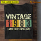 Vintage Birthday T-shirt, Limited Edition Month And Year Of Birthday Tees Gifts, Year Can Be Changed