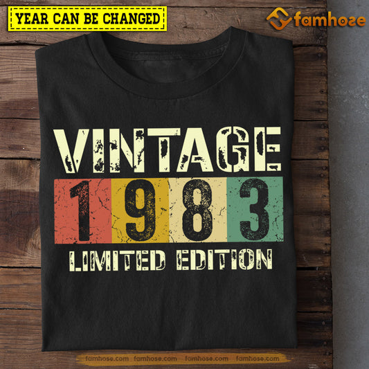 Vintage Birthday T-shirt, Limited Edition Month And Year Of Birthday Tees Gifts, Year Can Be Changed