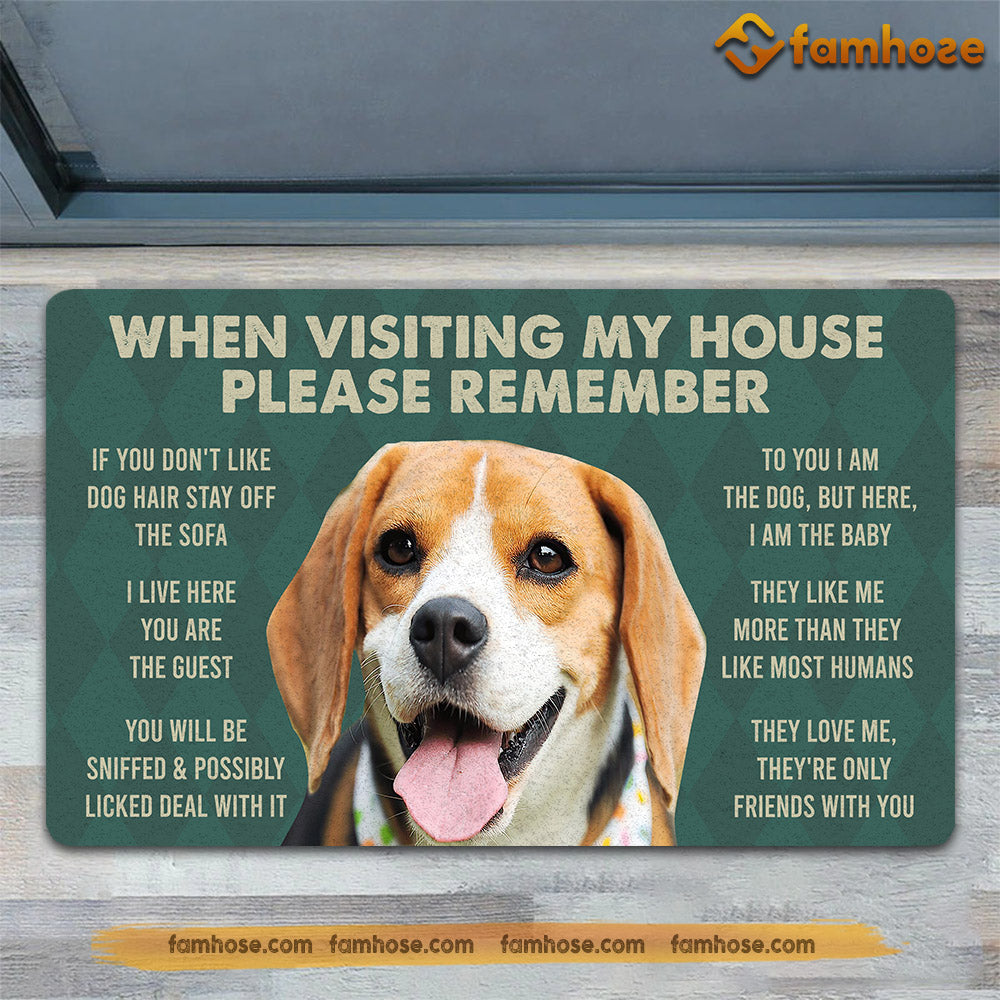 Beagles Dog Doormat, Please Remember I Live Here Gift For Dog Lovers, Housewarming Gift, Dog Decor