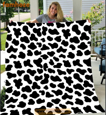 Cow Blanket, Cow Fleece Blanket - Sherpa Blanket Gift For Cow Lover