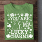 Cute Patrick's Day Cat T-shirt, You Are My Lucky Charms Gift For Cat Lovers, Cat Owners, Cat Tees