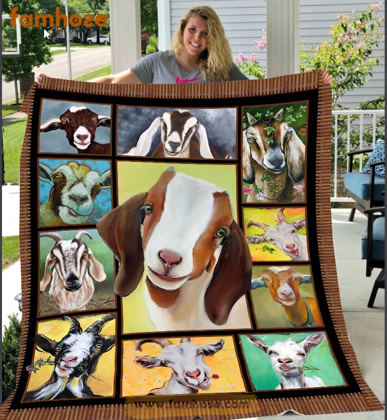 Goat Blanket, Goat Fleece Blanket - Sherpa Blanket Gift For Goat Lover