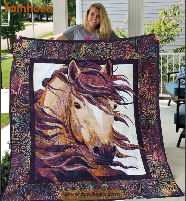 Mother's Day Horse Blanket, Horse Lover Shift, Horse Fleece Blanket - Sherpa Blanket Gift For Horse Lover