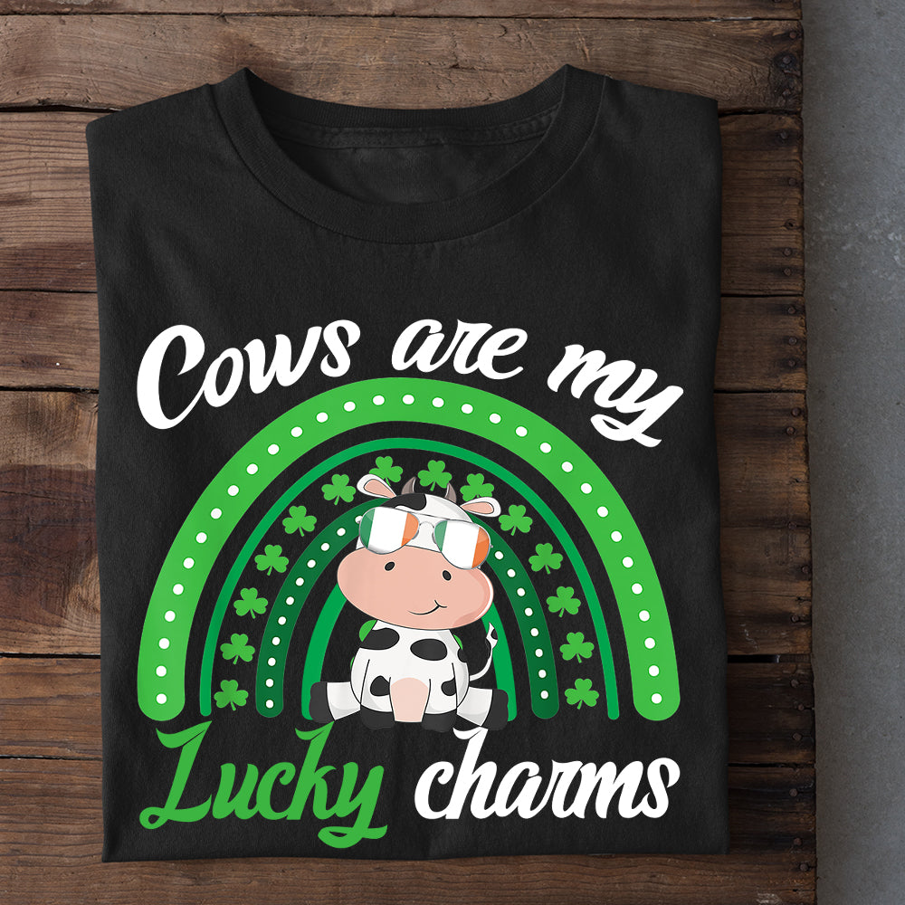 Patrick's Day Cow T-shirt, Cows Are My Lucky Charms Gift For Cow Lovers, Cow Farm, Cow Tees