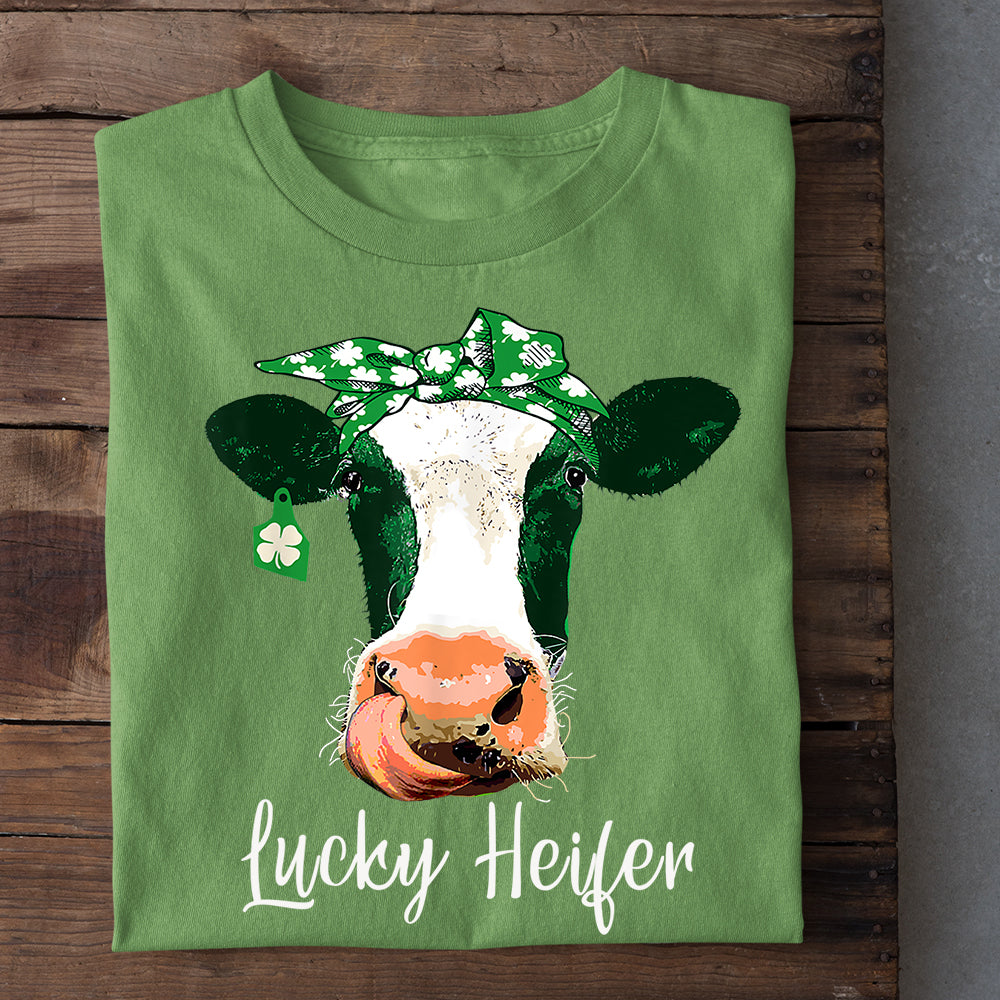 Patrick's Day Cow T-shirt, Lucky Heifer Gift For Cow Lovers, Cow Farm, Cow Tees