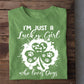 Patrick's Day Dog T-shirt, I'm Just A Lucky Girl Who Loves Dogs Gift For Dog Lovers, Dog Owners, Dog Tees
