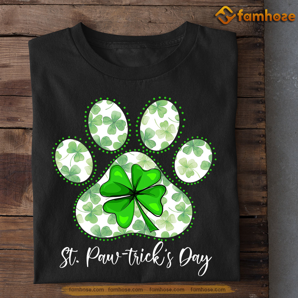 Patrick's Day Dog T-shirt, ST Pawtricks Day Dogshoe Gift For Dog Lovers, Dog Owners, Dog Tees