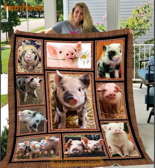 Pig Blanket, Pig Fleece Blanket - Sherpa Blanket Gift For Pig Lover