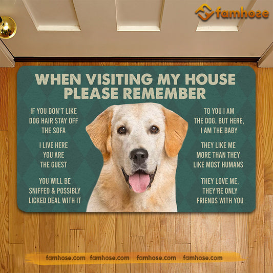 Retrievers Labrador Dog Doormat, Please Remember I Live Here Gift For Dog Lovers, Housewarming Gift, Dog Decor
