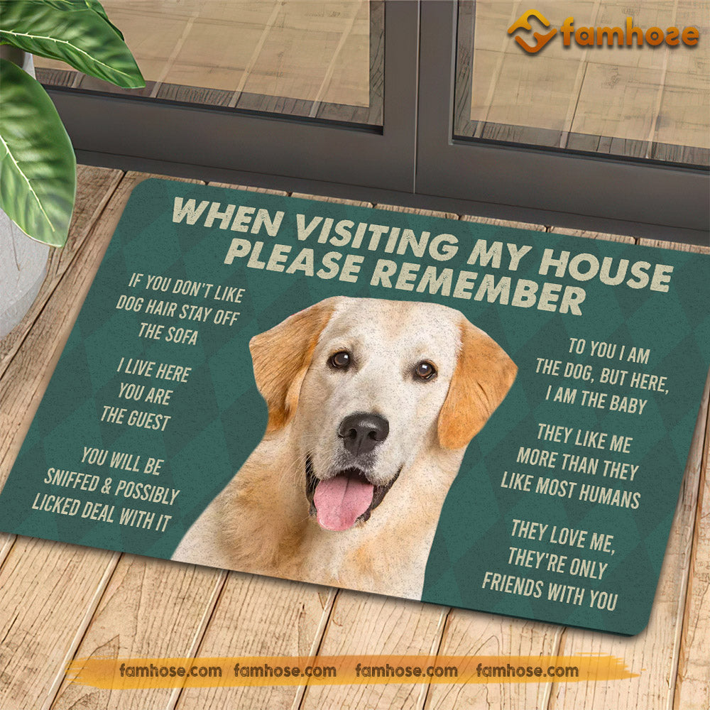 Retrievers Labrador Dog Doormat, Please Remember I Live Here Gift For Dog Lovers, Housewarming Gift, Dog Decor