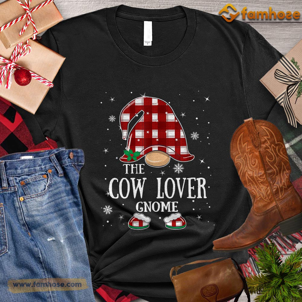 Christmas Cow T-shirt, The Cow Lover Gnome Christmas Gift For Cow Lovers, Cow Farm, Cow Tees