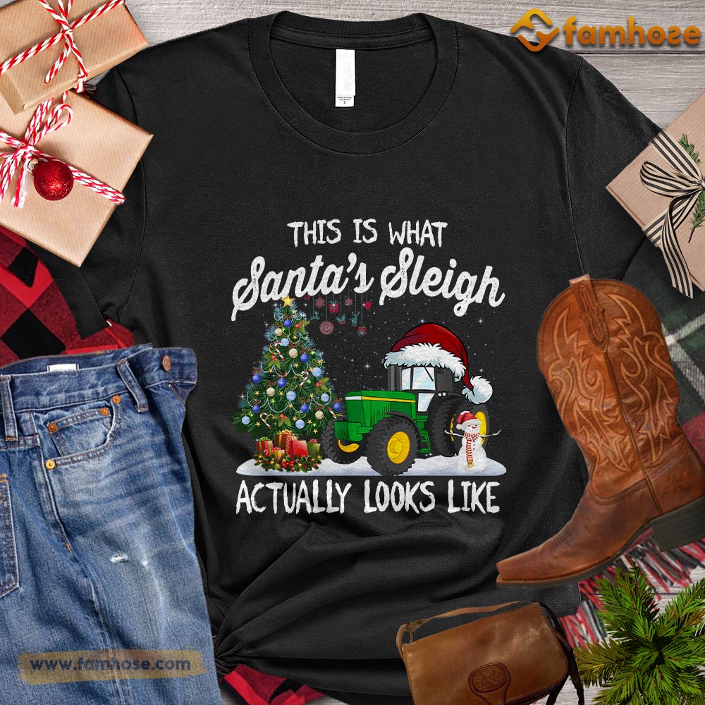 Christmas Tractor T-shirt, This Is What Santa's Sleigh Look Like Christmas Gift For Tractor Lovers, Tractor Farm, Tractor Tees