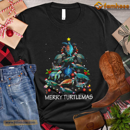 Christmas Turtle T-shirt, Merry Turtlemas Sea Turtle Arrange Christmas Tree Christmas Gift For Turtle Lovers, Turtle Owners