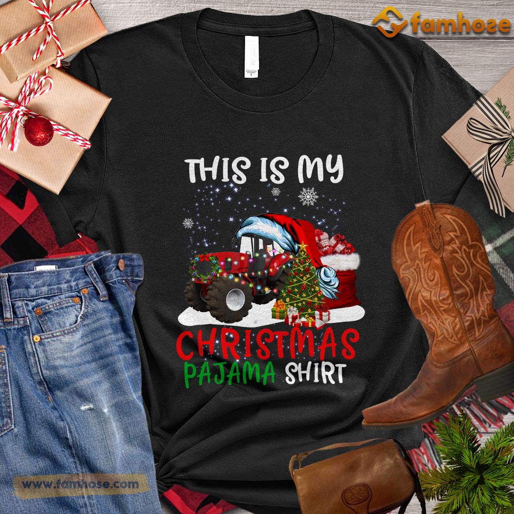 Christmas Tractor T-shirt,This Is My Christmas Pajama Shirt Gift Tractor Lovers, Tractor Farm, Tractor Tees
