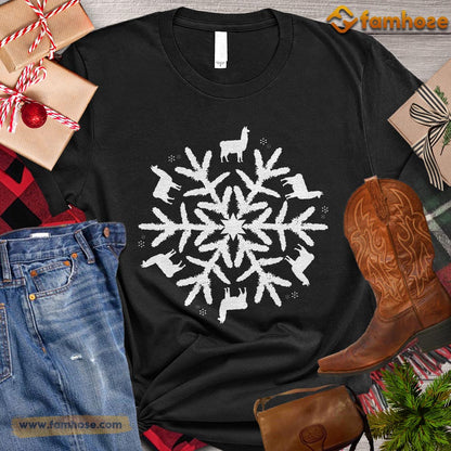 Christmas Llama T-shirt, Llamas Arrange Snowflake Christmas Gift For Llama Lovers, Llama Farm, Llama Tees