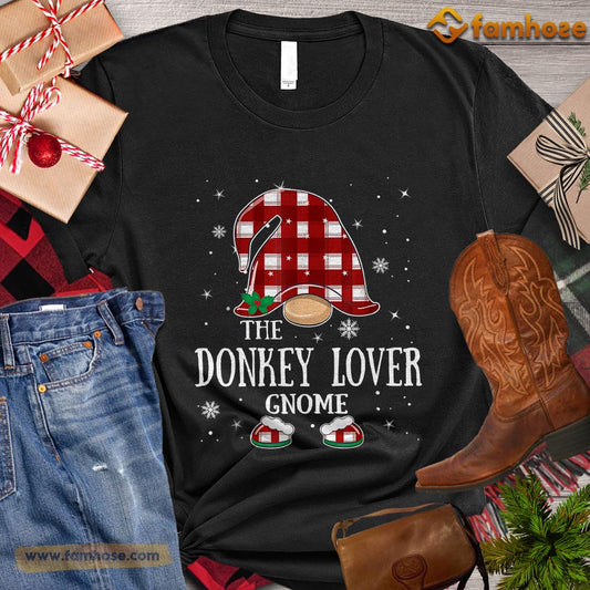 Christmas Donkey T-shirt, The Donkey Lover Gnome Christmas Gift For Donkey Lovers, Doneky Farm, Donkey Tees