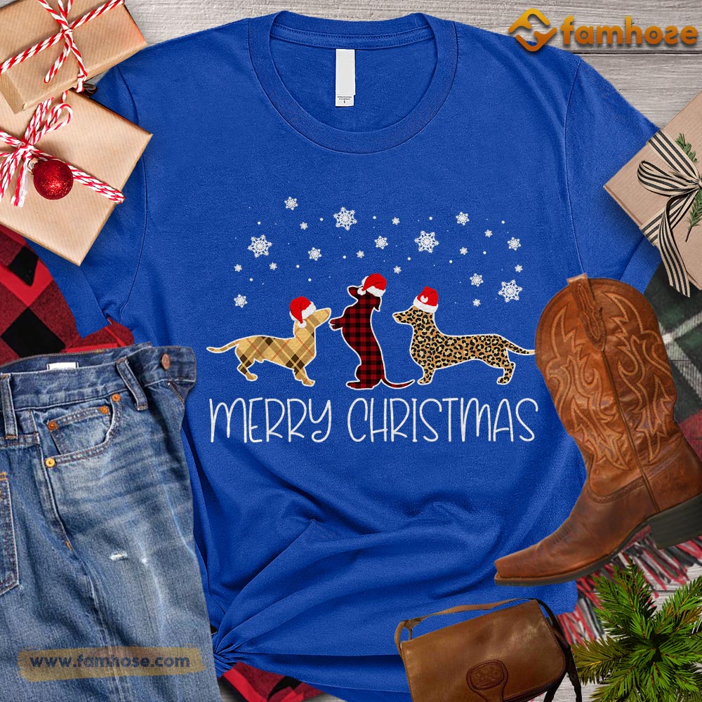 Christmas Dog T-shirt, Merry Christmas Dogs Leopard Santa Hats Gift For Dog Lovers, Dog Owners, Dog Tees