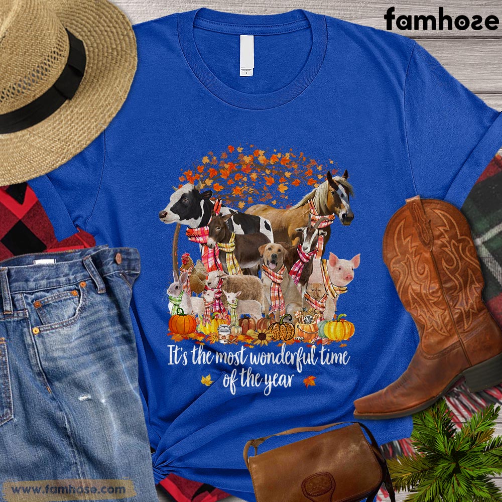 Thanksgiving Farm T-shirt, It's The Most Wonderful World Time Of The Year Gift For Farmers, Farm Animals