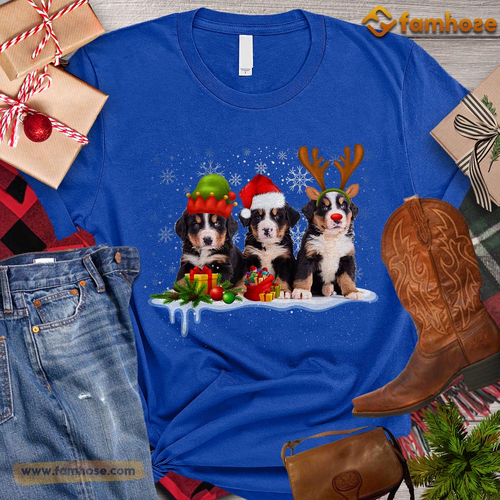 Cute Christmas Dog T-shirt, Dog With Santa Hat ELF Reindeer Gift For Dog Lovers, Dog Owners, Dog Tees