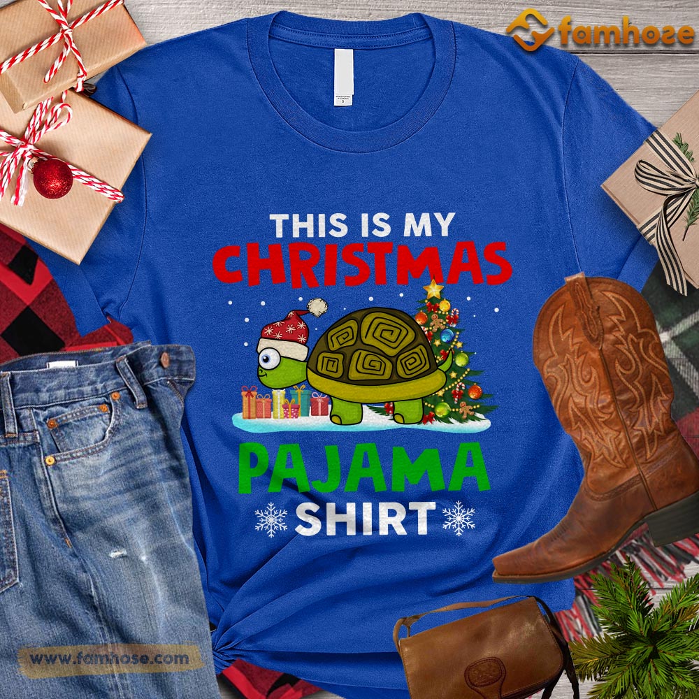 Christmas Turtle T-shirt, This Is My Christmas Pajama Shirt Gift For Turtle Lovers, Turtle Owners