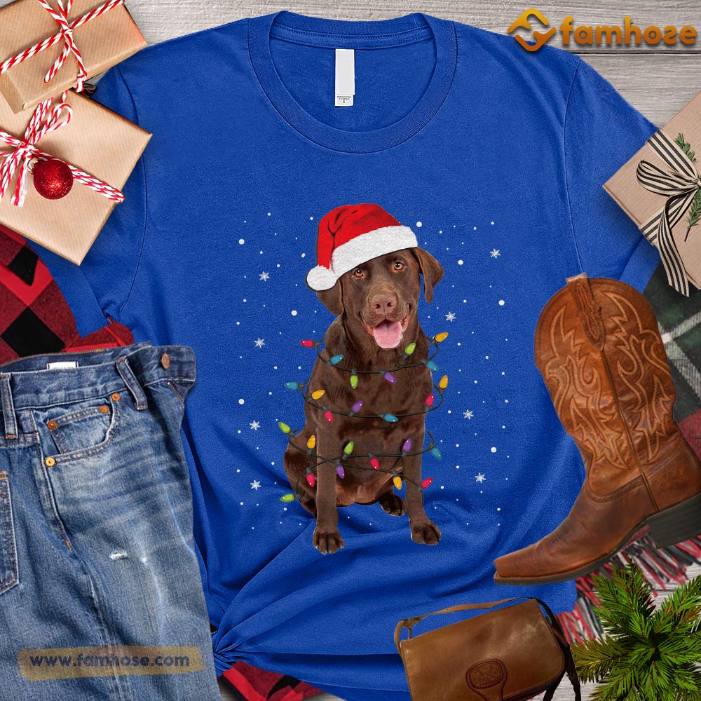 Christmas Dog T-shirt, Cute Dog With Santa Hat On The Head Gift For Dog Lovers, Dog Owners, Dog Tees