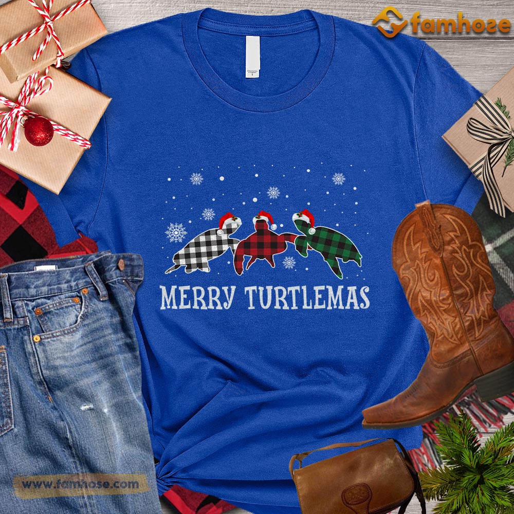 Christmas Turtle T-shirt, Merry Turtlemas Christmas Gift For Turtle Lovers, Turtle Owners, Turtle Tees
