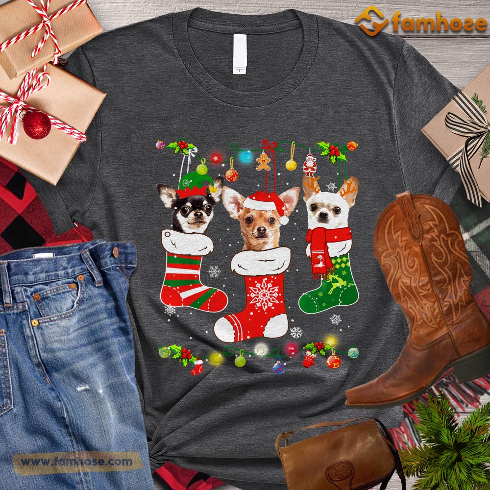 Cute Christmas Dog T-shirt, Dogs In The Sock Gift For Dog Lovers, Dog Owners, Dog Tees