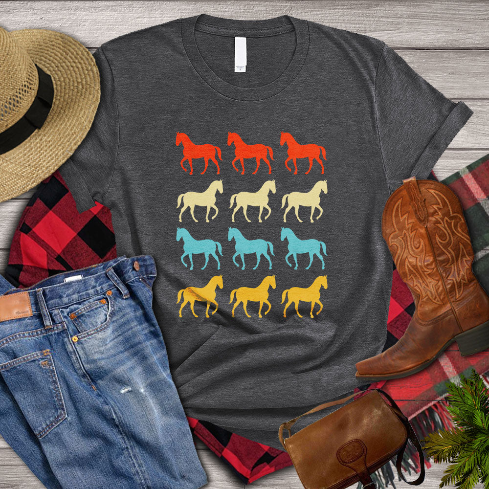 Horse T-shirt, Many Horses On The Shirt, Horse Girl, Horse Life, Horse Lover Gift, Premium T- shirt