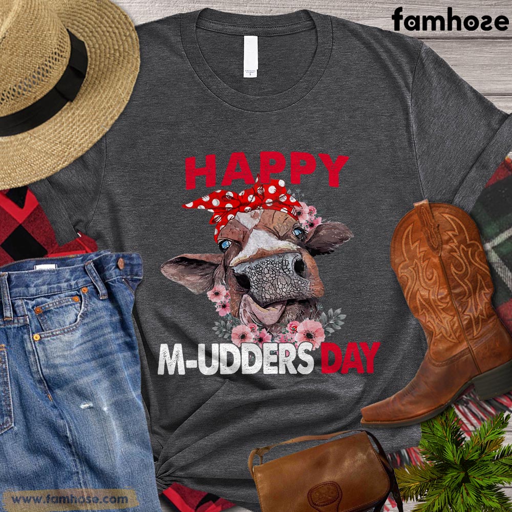Cute Mother Day's Cow T-shirt, Happy Mudder Day, Gift For Cow Mom Lovers, Women Cow Shirt, Cow Tees