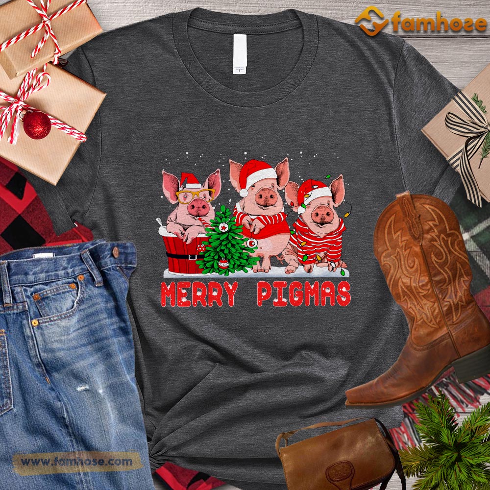 Christmas Pig T-shirt, Merry Pigmas Christmas Gift For Pig Lovers, Pig Farm, Pig Tees