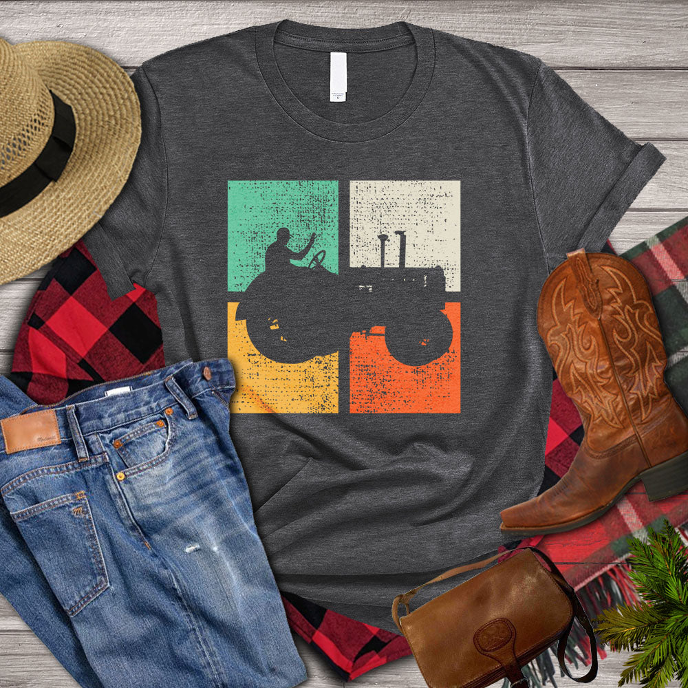 Vintage Tractor T-shirt, An Old Man With Tractor, Tractor Lover, Tractor Farmer, Farming Lover Gift, Farmer Premium T-shirt