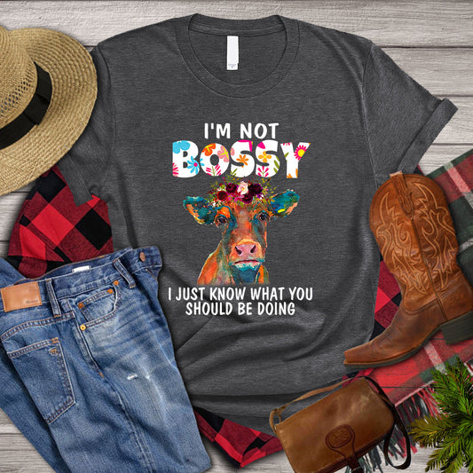 Funny Cow T-shirt, I'm Not Bossy I Just Know What You Should Be Doing, Cow Lover, Farming Lover Gift, Farmer Shirt