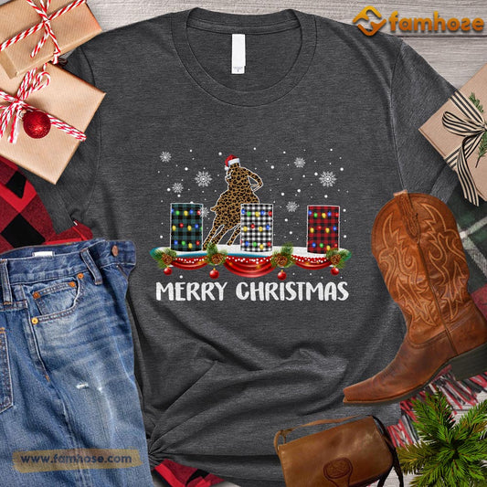 Cute Christmas Barrel Racing T-shirt, Merry Christmas Gift For Barrel Racing Lovers, Horse Riders, Equestrians