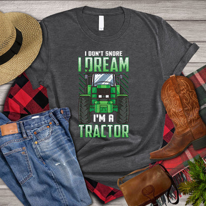 Tractor T-shirt, I Don_t Snore I Dream I_m A Tractor Green Tractor, Tractor Farmer, Farming Lover Gift, Farmer Premium T-shirt