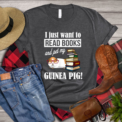 Guineapig T-shirt, I Just Want To Read Books And Pet My Guineapig, Guineapig Lover, Farming Lover Gift, Farmer Premium T-shirt