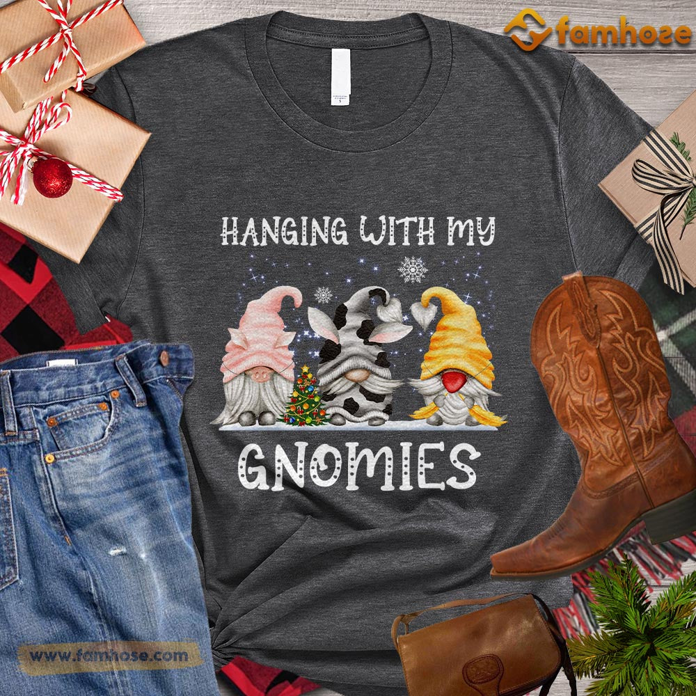 Christmas Gnome T-shirt, Hanging With My Gnomies Christmas Gift Gnome Lovers, Gnome Tees