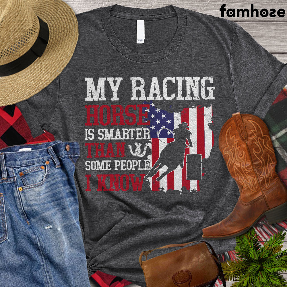 Team Roping T-shirt, My Roping Horse Is Smarter Than Some People I Know Shirt, Team Roping Lover Gift, America Flag Team Roping T-shirt, Team Roping Premium T-shirt