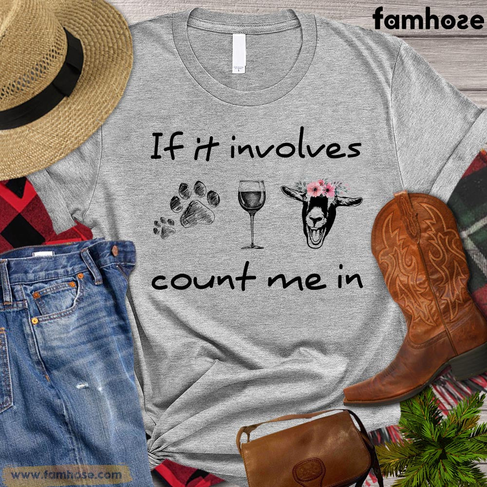 Donkey T-shirt, If It Involves Count Me In, Donkey Lover Gift, Farm Donkey Shirt, Farming Lover Gift, Farmer Premium T-shirt