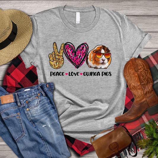 Guineapig T-shirt, Peace Love Guineapigs Lover, Farming Lover Gift, Farmer Premium T-shirt