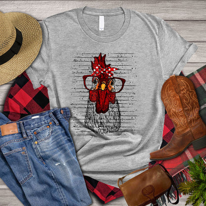 Funny Chicken T-shirt, Glasses Chicken Shirt, Farming Lover Gift, Chicken Lover, Farmer Shirt