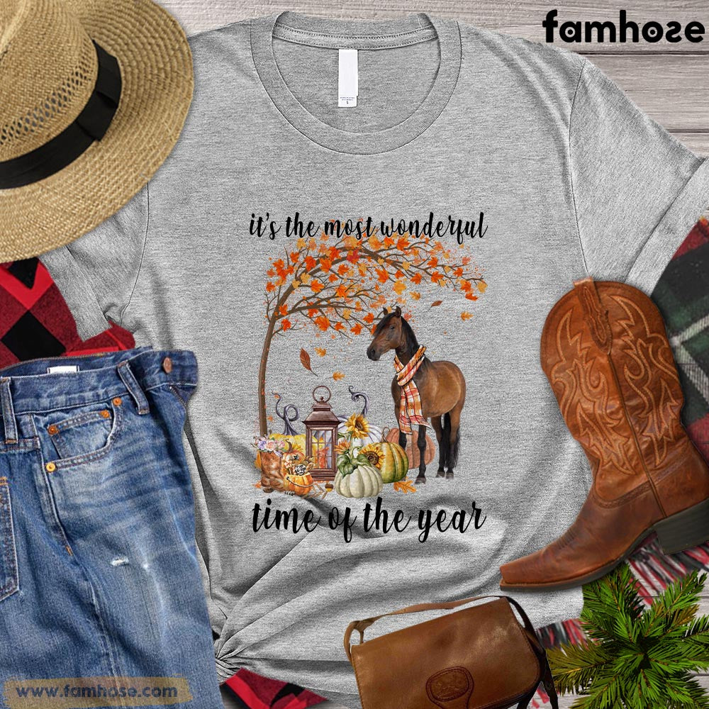 Thanksgiving Horse T-shirt, It's The Most Wonderful World Time Of The Year Thanksgiving Gift For Horse Lovers, Horse Riders, Equestrians
