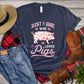 Pig T-shirt, Just A Girl Who Loves Pigs, Pig Flower, Pig Farm, Pig Lover, Farming Lover Gift, Farmer Premium T-shirt
