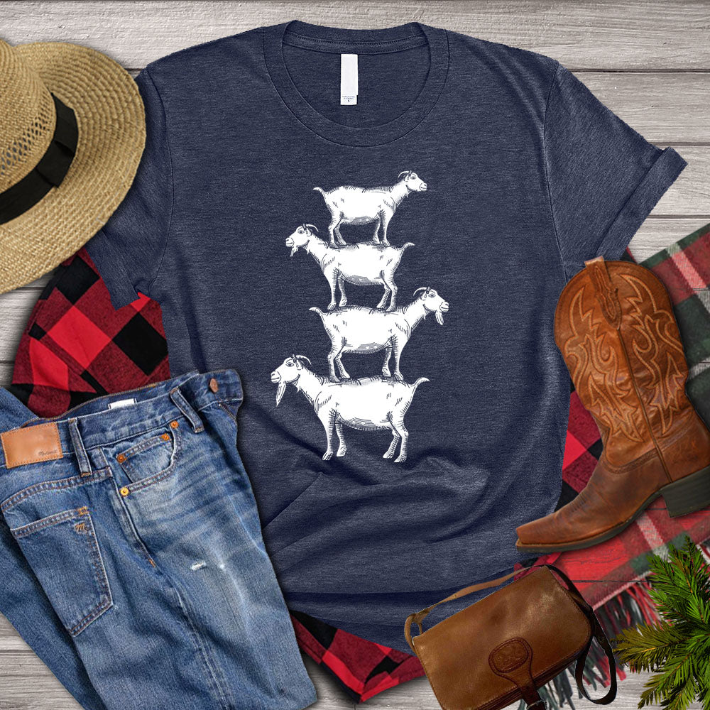 Goat T-shirt, Pile Goat Shirt, Farming Lover Gift, Farmer Shirt