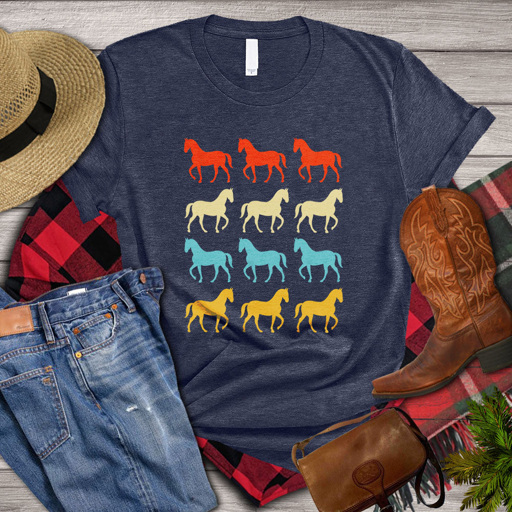 Horse T-shirt, Many Horses On The Shirt, Horse Girl, Horse Life, Horse Lover Gift, Premium T- shirt