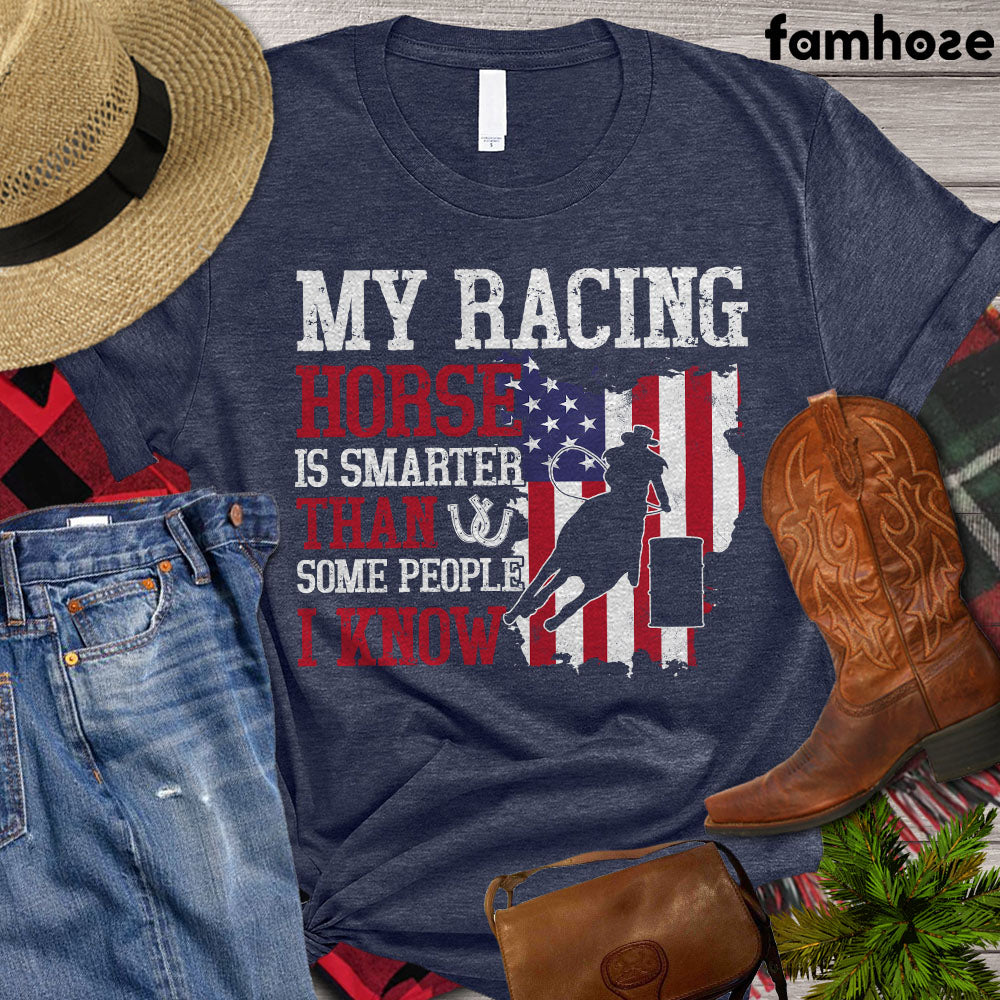 Team Roping T-shirt, My Roping Horse Is Smarter Than Some People I Know Shirt, Team Roping Lover Gift, America Flag Team Roping T-shirt, Team Roping Premium T-shirt