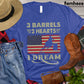 Barrel Racing T-shirt, 3 Barrels 2 Hearts 1 Dream, Barrel Racing Lover Gift, Cowgirl T-shirt, Rodeo Shirt, Premium T-shirt