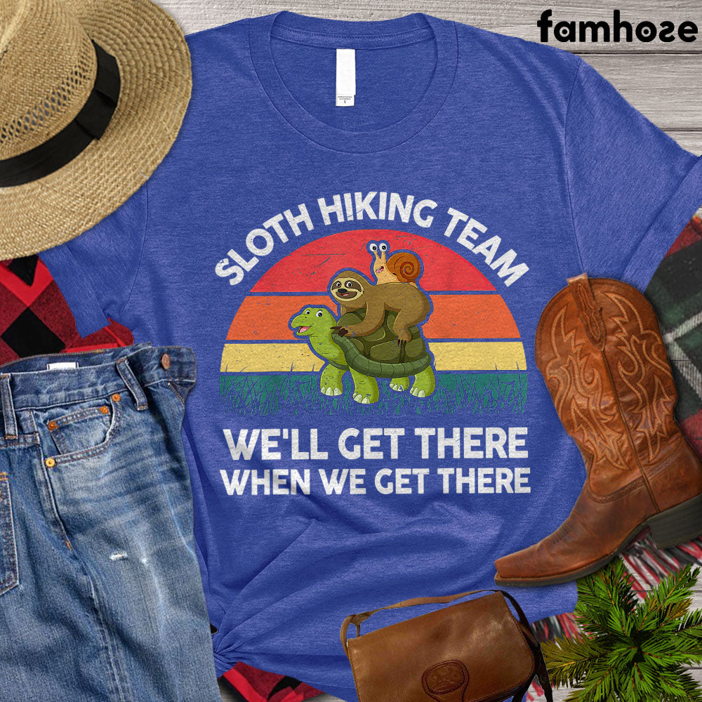 Vintage Funny Turtle T-shirt, Sloth HikingTeam We'll Get There When We Get There, Turtle Lover Gift, Turtle Beach, Turle Power, Premium T-shirt
