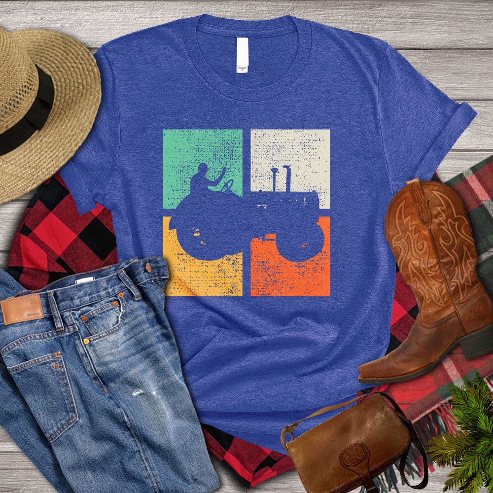 Vintage Tractor T-shirt, An Old Man With Tractor, Tractor Lover, Tractor Farmer, Farming Lover Gift, Farmer Premium T-shirt