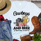 Cowboy Horse T-shirt, Cowboys And Beer That's Why I'm Here, Rodeo Shirt, Cowboy Shirt Gift, Cowboy Horse Premium T-shirt